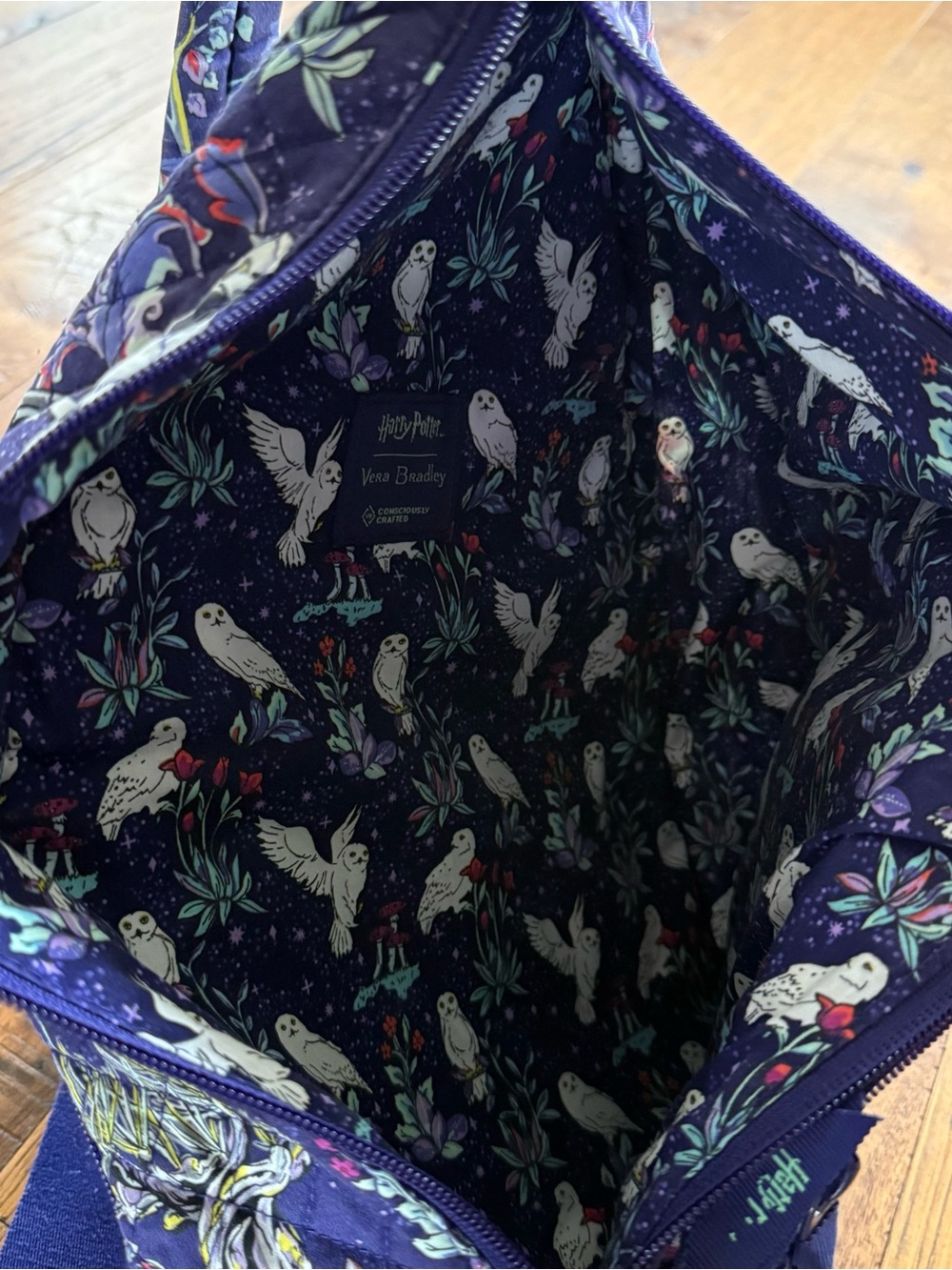 Harry Potter Vera Bradley Sling Backpack Magical Creatures Print Adjustable - Picture 7 of 14